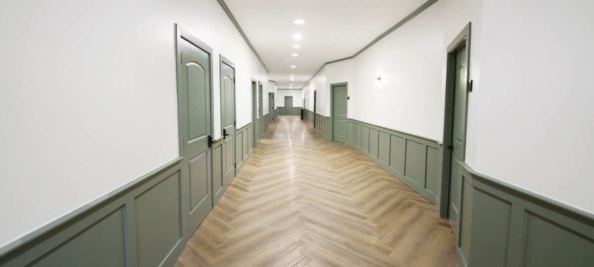 Bright residential hallway